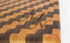Custom Engraved Cherry And Walnut End Grain Cutting Board 2 small
