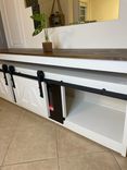 Farmhouse Style Tv Media Center With Electric Chimney 6 small
