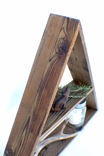 Geometric Reclaimed Wood Double Shelf - Large 2-Shelf Triangle - Dark Walnut 1 small