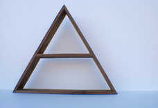 Geometric Reclaimed Wood Double Shelf - Large 2-Shelf Triangle - Dark Walnut 3 small