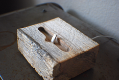 Reclaimed Solid Oak Iphone Charging Dock - Raw, Aged Oak 3 small