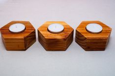 Reclaimed Wood Tealight Holders 3 small