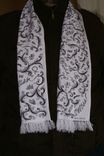 Hand Drawn Custom Mens Black Gray Monogram Initial Name Hobby White Scarf 1 small