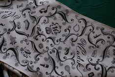 Hand Drawn Custom Mens Black Gray Monogram Initial Name Hobby White Scarf 6 small