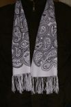 Hand Drawn Custom Womens Black Gray Monogram Initial Name Hobby White Scarf 1 small