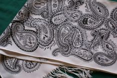 Hand Drawn Custom Womens Black Gray Monogram Initial Name Hobby White Scarf 4 small