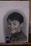 Portrait Graphite Hand Drawn Custom Teen Boy, Son 1 small