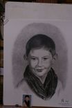 Portrait Graphite Hand Drawn Custom Young Boy, Child, Son 1 small