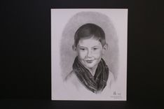 Portrait Graphite Hand Drawn Custom Young Boy, Child, Son 3 small