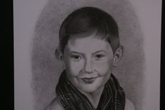 Portrait Graphite Hand Drawn Custom Young Boy, Child, Son 4 small