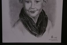 Portrait Graphite Hand Drawn Custom Young Boy, Child, Son 5 small