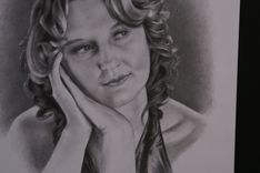 Portrait Graphite Hand Drawn Custom Woman, Sister, Mother 4 small