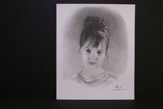 Portrait Graphite Hand Drawn Custom Young Girl, Child, Daughter 3 small