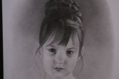 Portrait Graphite Hand Drawn Custom Young Girl, Child, Daughter 4 small