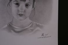 Portrait Graphite Hand Drawn Custom Young Girl, Child, Daughter 5 small