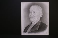 Portrait Graphite Hand Drawn Custom Grandfather, Parent, Family 3 small