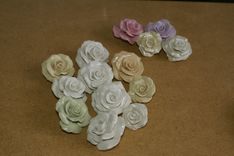 Brooch Wedding Bridal Rose Bouquet Vintage Pastel Colors Hand Formed 10 Assorted Size & Color 1 small