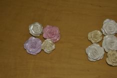 Brooch Wedding Bridal Rose Bouquet Vintage Pastel Colors Hand Formed 10 Assorted Size & Color 6 small