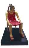 Wood Lady Chair, Hand Carved & Hand Painted, Large Functional - Studioluda 1 small