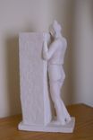 Sculpture, Memory, Standing Girl Resting Head On Cube 3 small
