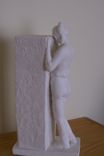Sculpture, Memory, Standing Girl Resting Head On Cube 6 small