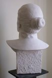Sculpture Of Thinking Woman Portrait Bust, Life Size, White Plaster 3 small