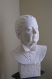 Sculpture Of Thinking Woman Portrait Bust, Life Size, White Plaster 5 small