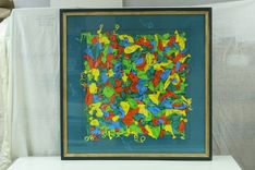 Party Explosion, Mixed Media Balloon, Framed, Mat Wall Art 32.5 1 small