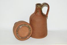Wheel Hand Pulled, Red Clay, Glazed Top, Decorative, Breathable, 2 Jugs W Corks 3 small