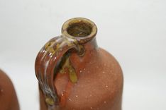 Wheel Hand Pulled, Red Clay, Glazed Top, Decorative, Breathable, 2 Jugs W Corks 5 small