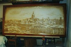 Hand Sculpted, Carved, Painted Historical 8 Foot Bas Relief 2 small