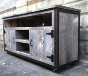 Rustic Industrial Barn Board / Reclaimed Wood Media Stand / Tv / Entertainment Stand 5 small
