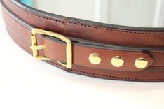 Leather Strap Round Wall Mirror 3 small