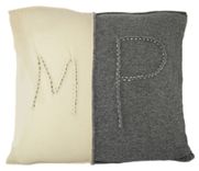 The Sculpted Cashmere Monogram Pillow 4 small