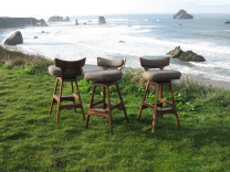 Upholstered Black Walnut Stools With Swivel 2 small