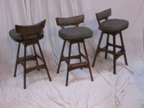 Upholstered Black Walnut Stools With Swivel 4 small