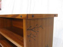 Sapelle Bookcase With Giraffe Design. 3 small