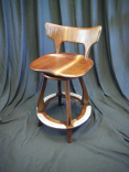 Black Walnut Stool With Swivle And Metal Foot Rest 1 small