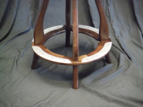 Black Walnut Stool With Swivle And Metal Foot Rest 2 small