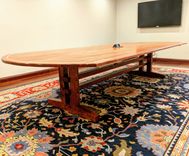 Solid Cherry Trestle Style Comference Table With Maple Inlay 1 small