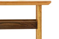 Beveled Top Console Table In Cherry And Walnut 6 small