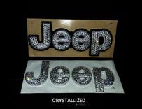 Jeep Crystallized Car Emblem Letters Bling Genuine European Crystals Bedazzled 3 small