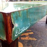 Modern Industrial Metal Coffee Table From Car Hood 3 small