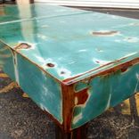 Modern Industrial Metal Coffee Table From Car Hood 4 small