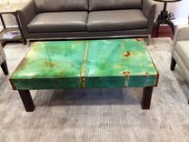 Modern Industrial Metal Coffee Table From Car Hood 1 small