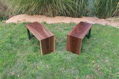 Walnut Waterfall Benches 1 small