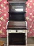 30" Wide Roll Top Desk Mounted To Vintage Solid Wood Door 3 small