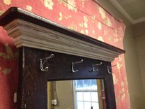 30" Wide Roll Top Desk Mounted To Vintage Solid Wood Door 6 small