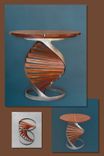 "Helix" Table, Steel And Wood 2 small