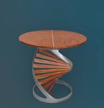 "Helix" Table, Steel And Wood 1 small